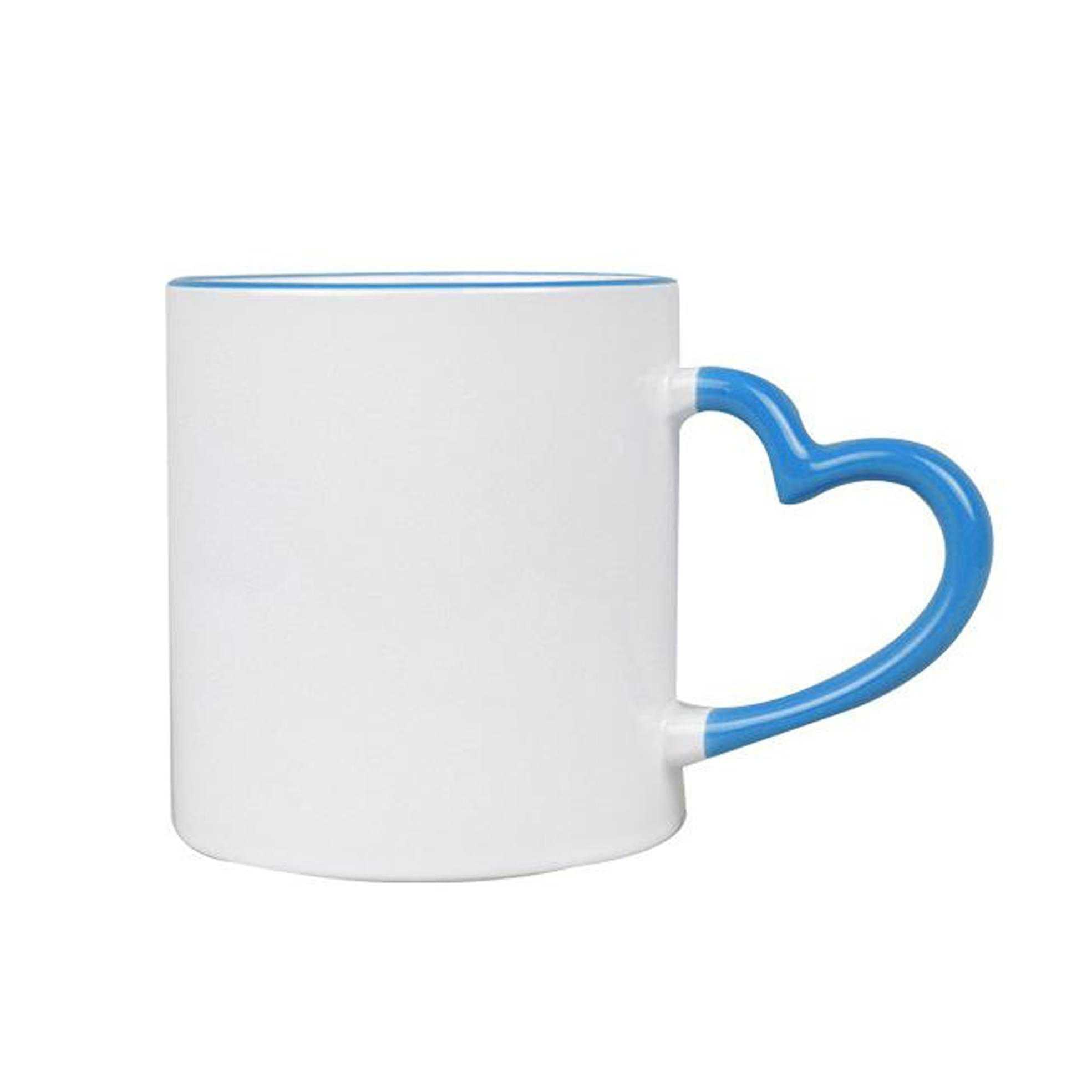 blue heart-shaped cup for printing