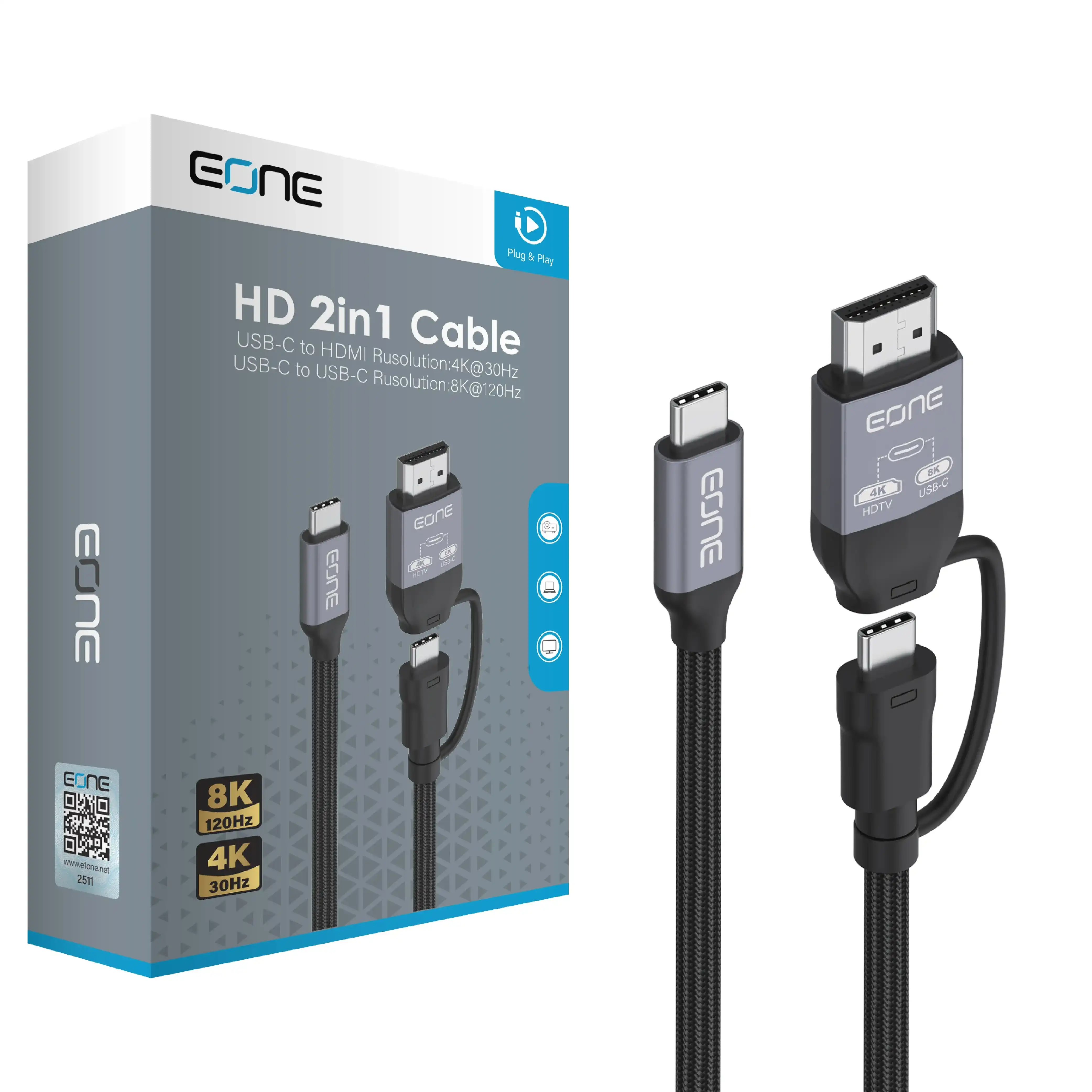 اي ون  HD 2IN1  CABLE