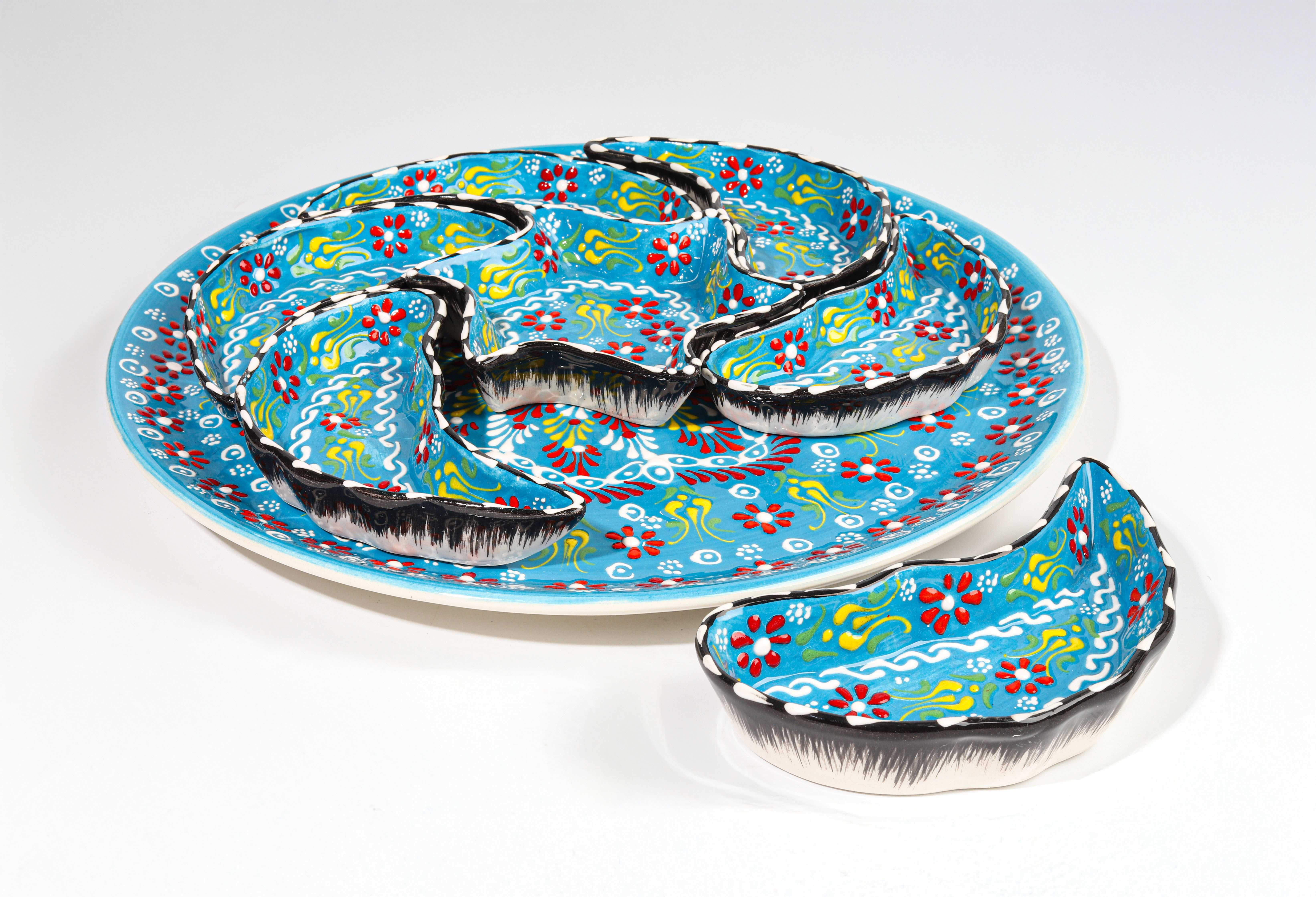 8-piece ceramic plate for nuts and breakfast