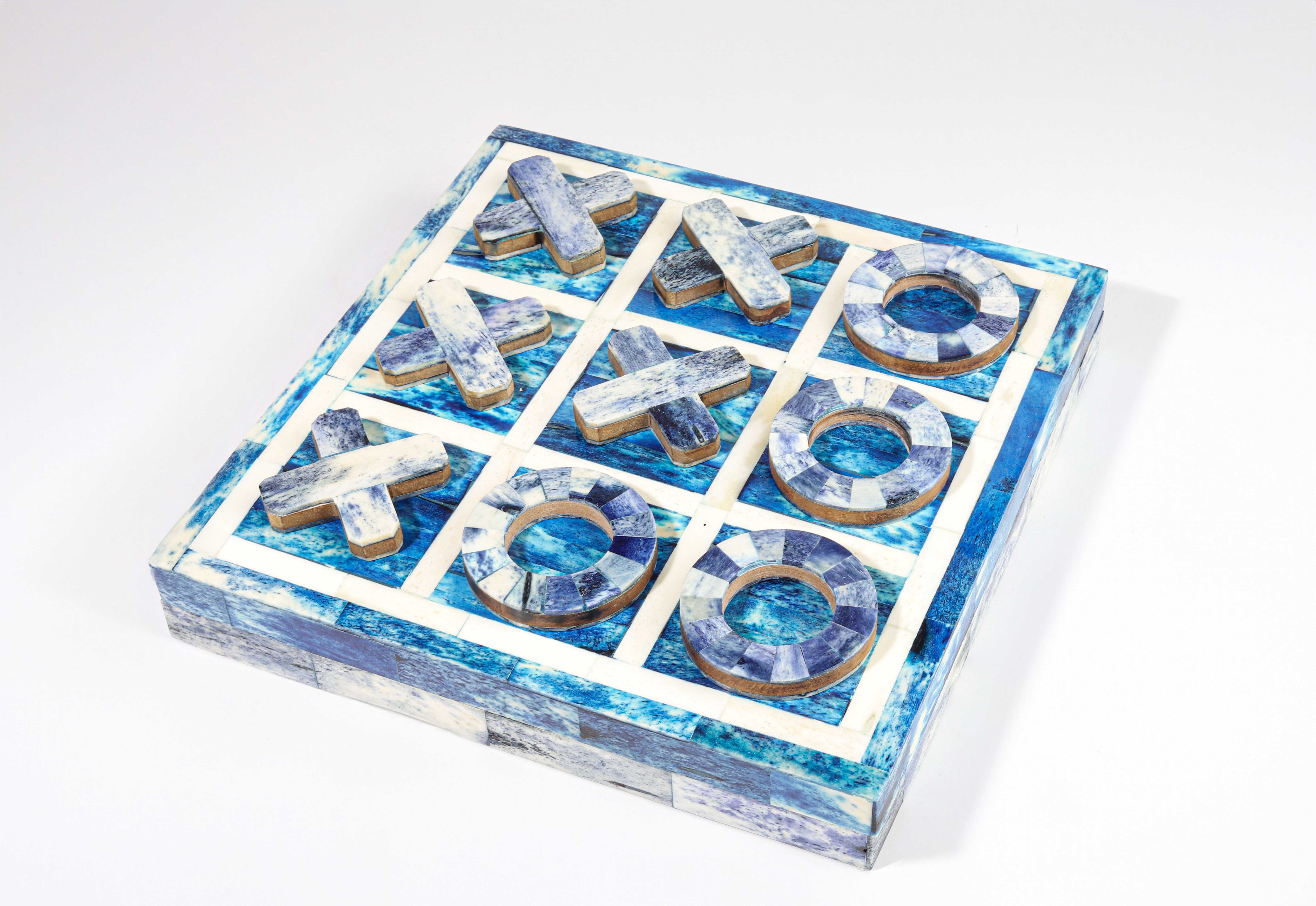 X O game made of wood, ivory and porcelain 25*25 CM