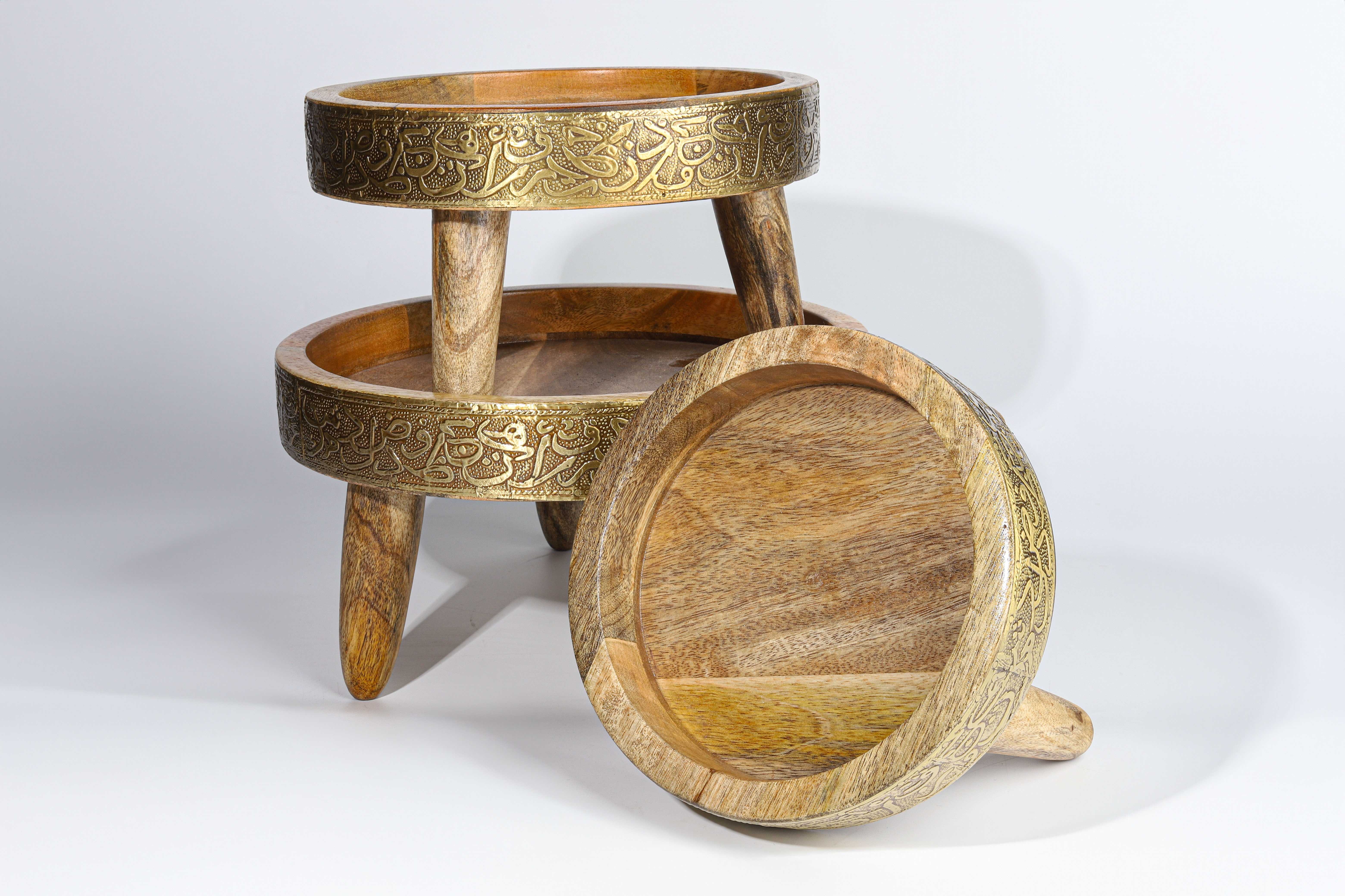 Wooden cake and dessert stand in three sizes
