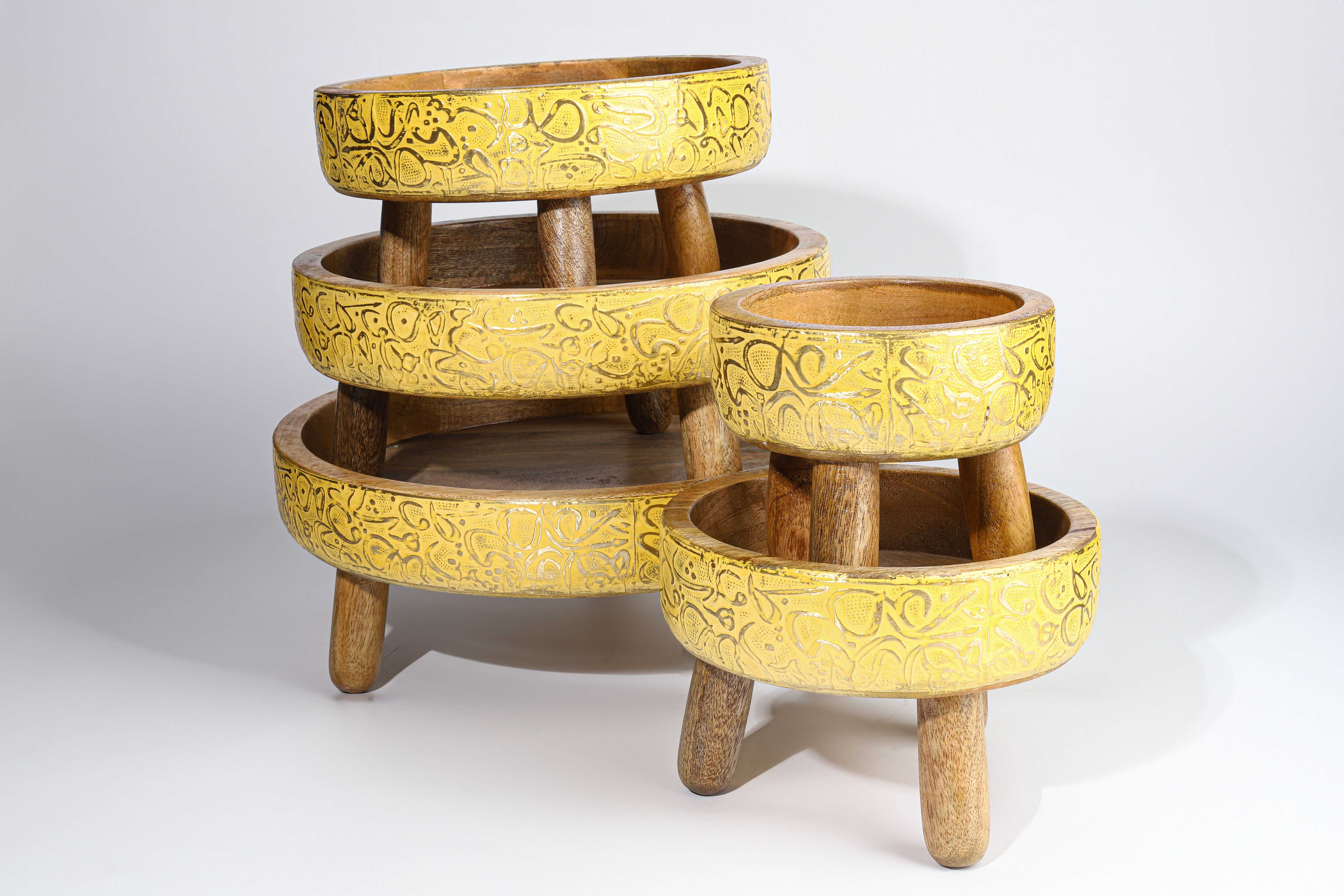 Wooden cake and dessert stand available in five sizes with and without letters.