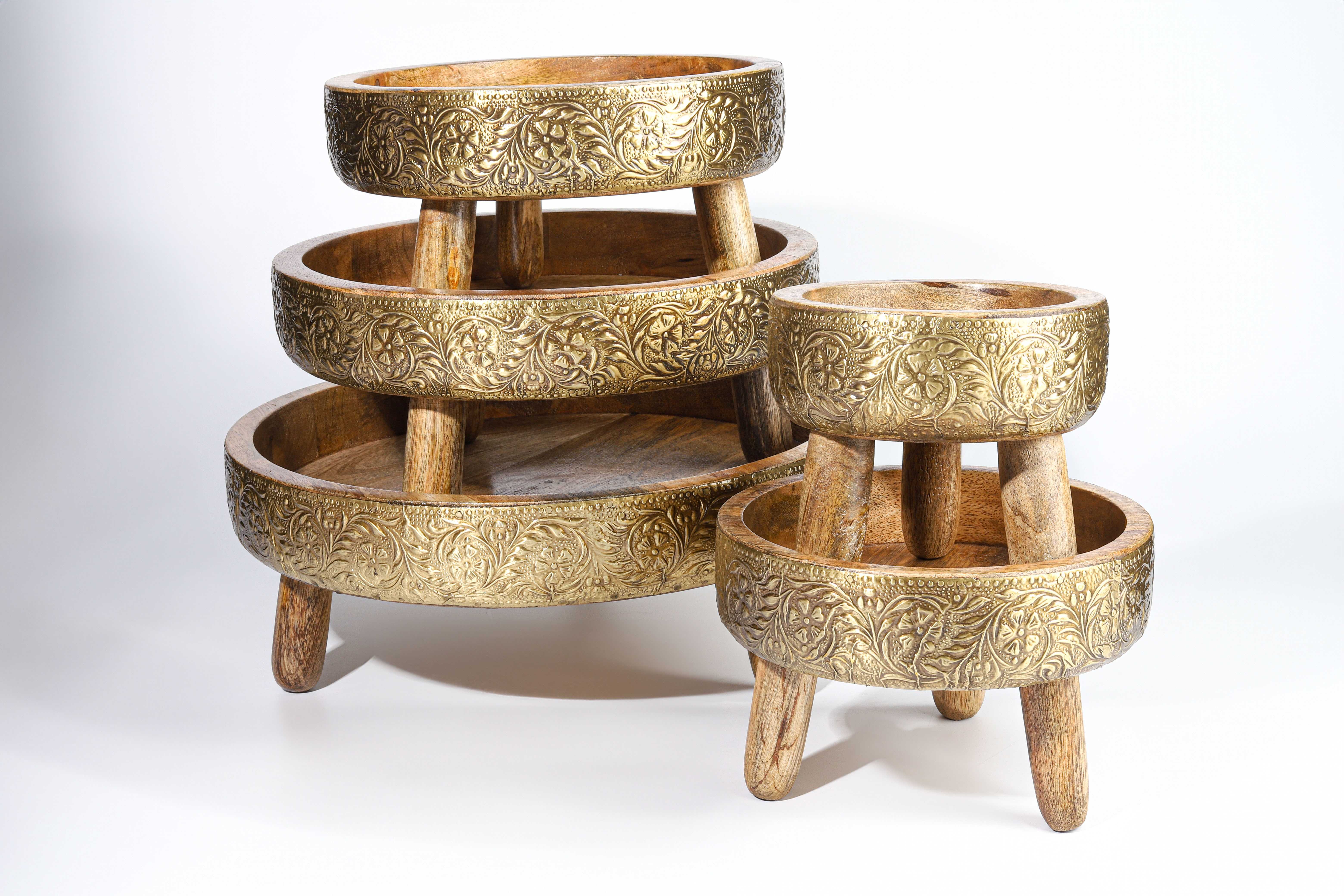 Wooden cake and dessert stand available in five sizes with and without letters.