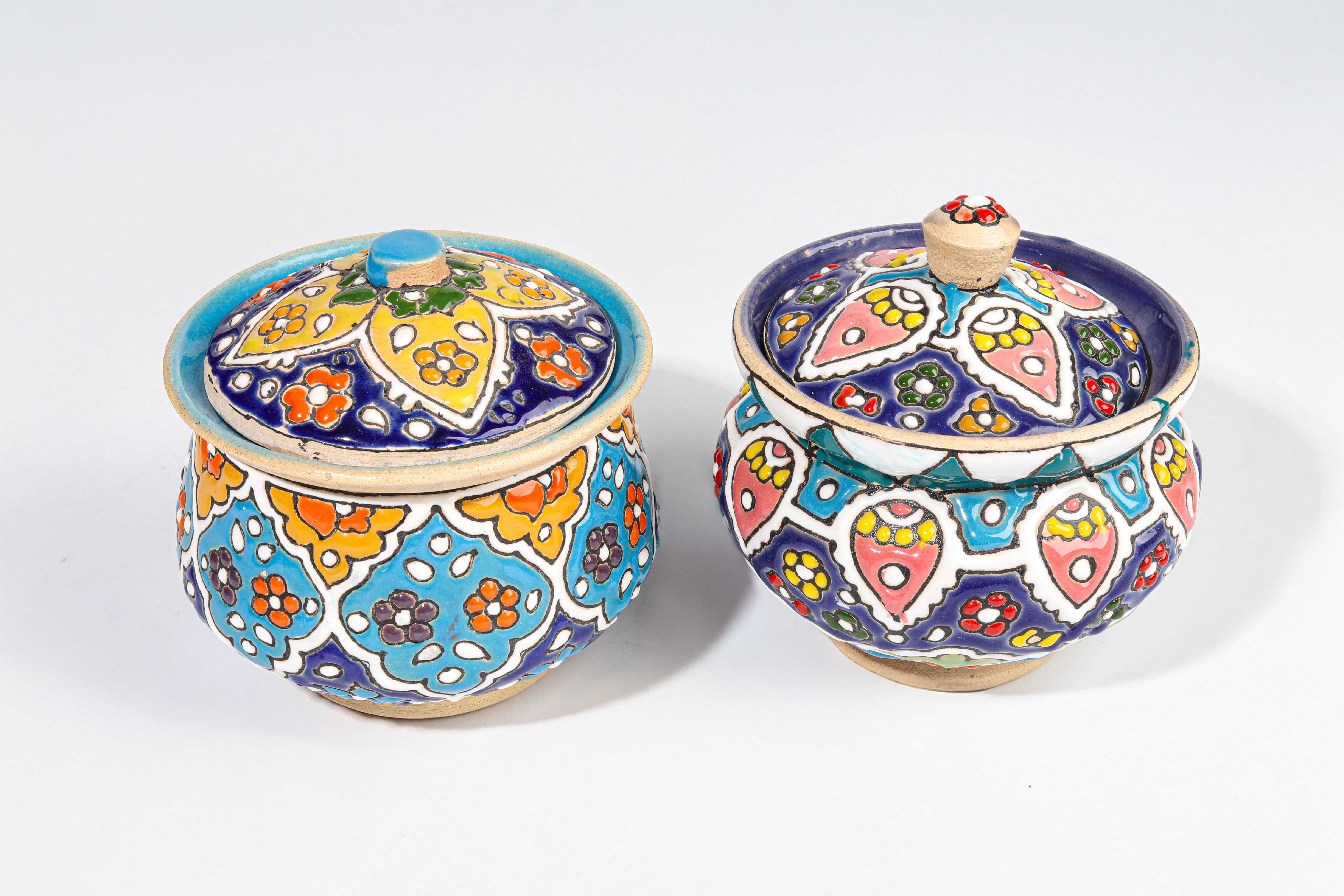 Iranian ceramic and clay sugar bowl