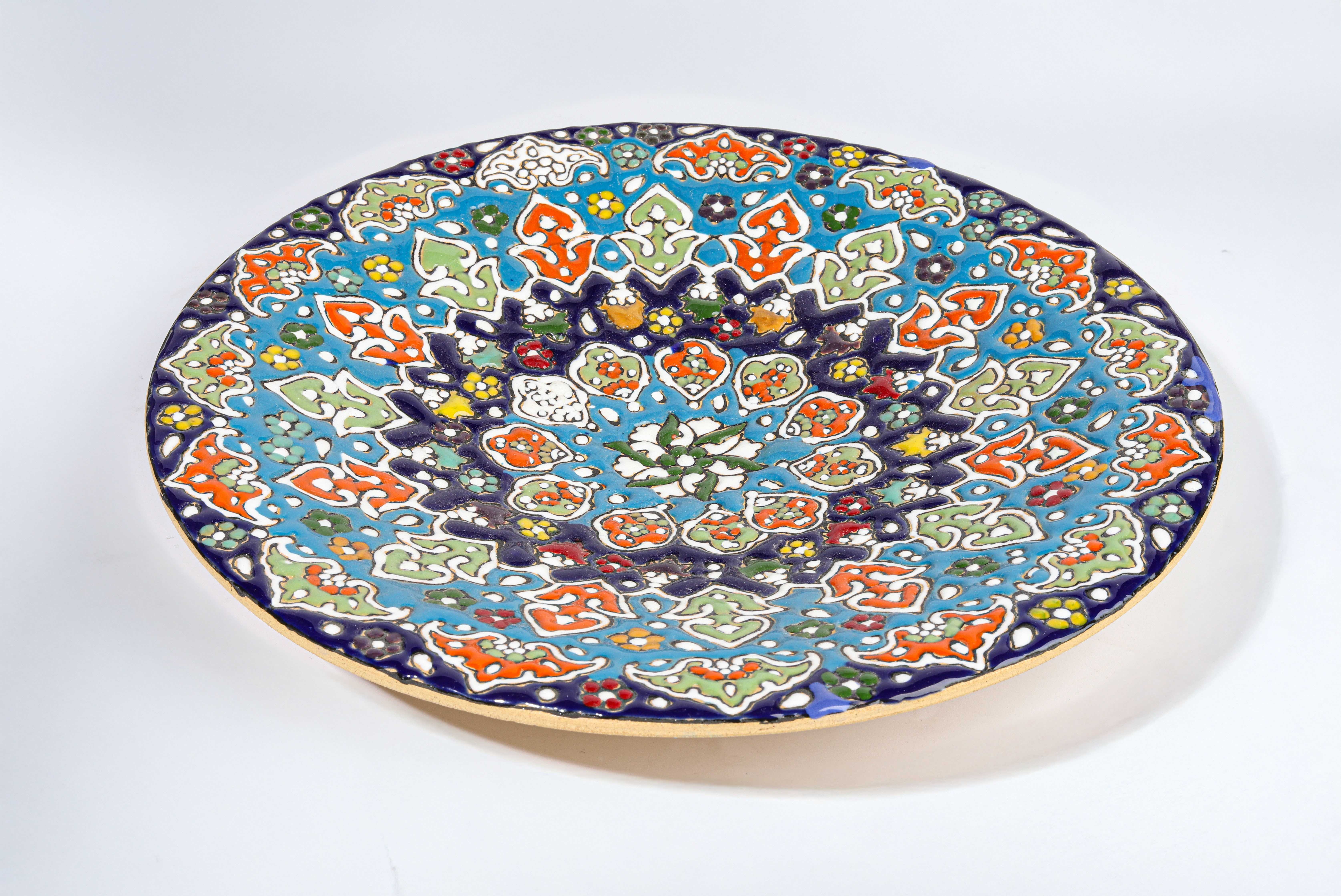 Iranian ceramic and clay plate, 30 cm