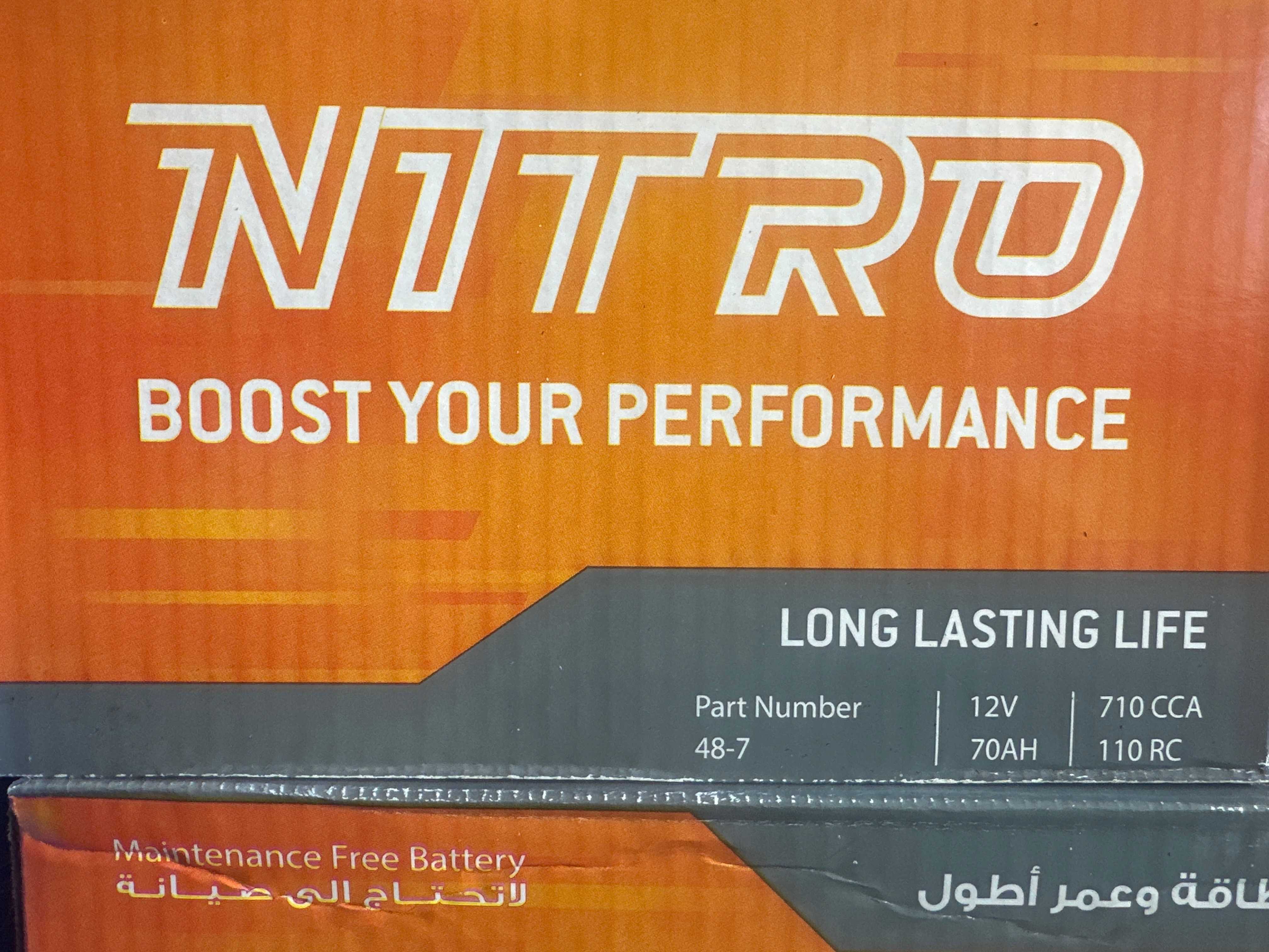 NITRO DIN70 BATTERY 48-7 LONG LASTING LIFE