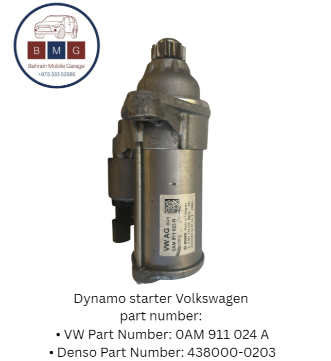 Dynamo starter Volkswagen part number:  • VW Part Number: 0AM 911 024 A  • Denso Part Number: 438000-0203