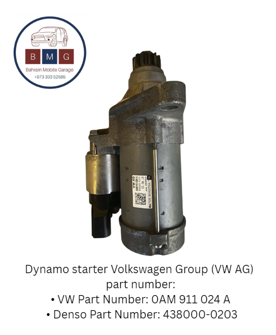 Dynamo starter Volkswagen Group (VW AG)  part number: • VW Part Number: 0AM 911 024 A  • Denso Part Number: 438000-0203