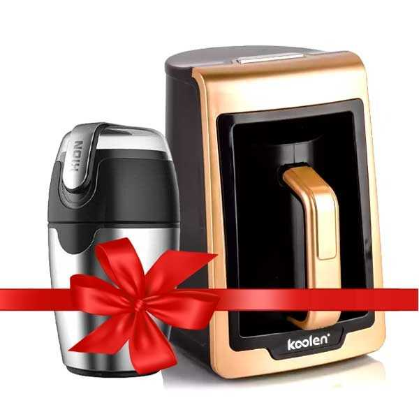 Offer - Gold Turkish coffee machine + coffee grinder