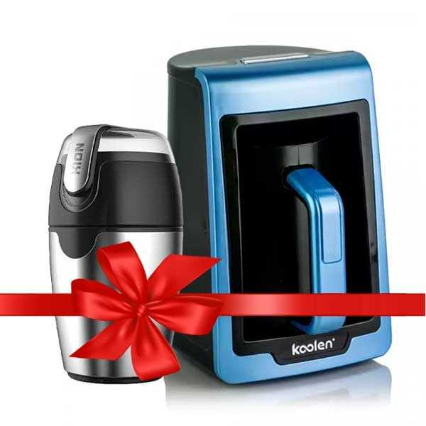 Offer - Blue Turkish coffee machine + coffee grinder