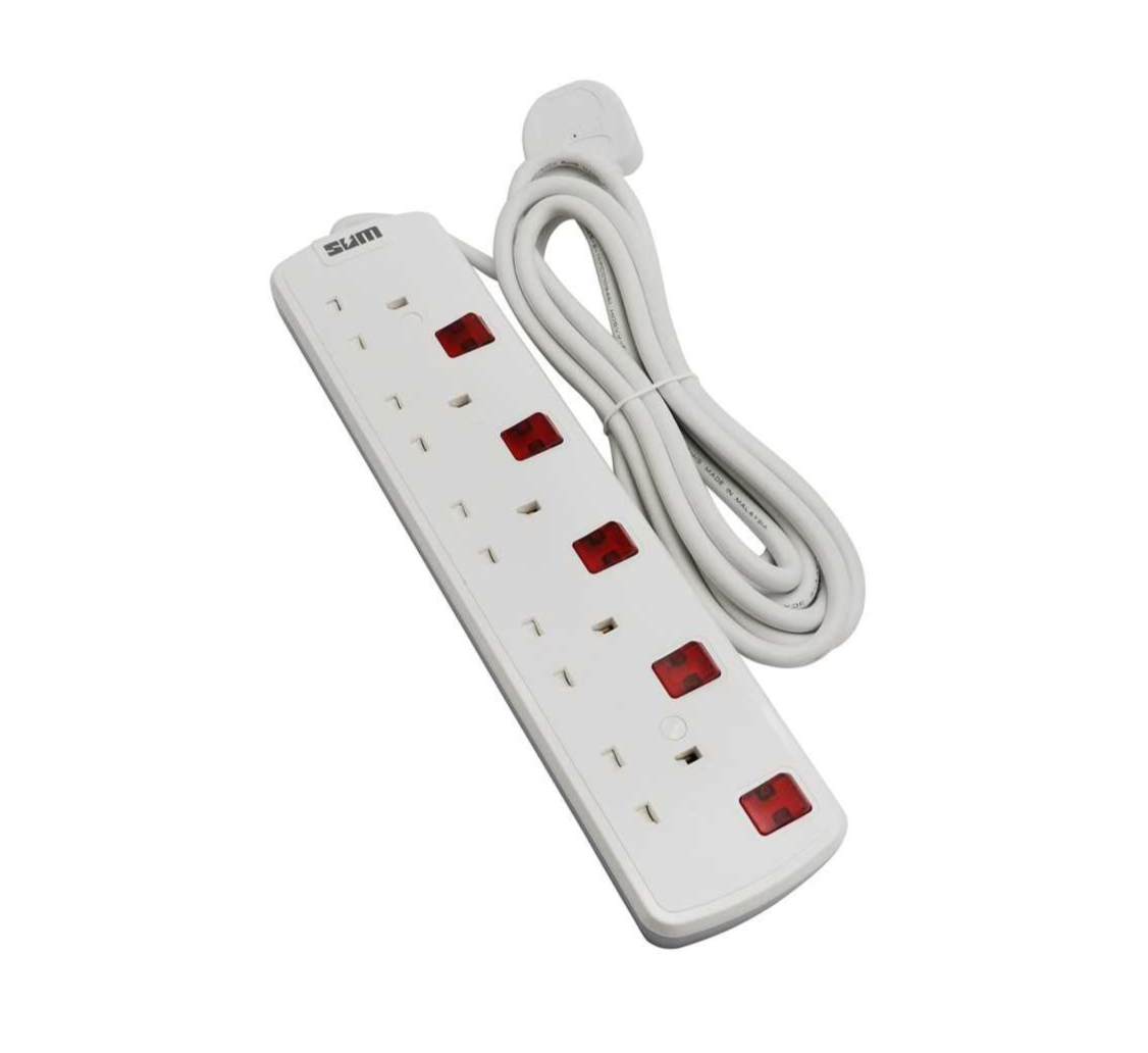 High Quality Malaysian 5 Outlets / 3 Meter Electrical Extension