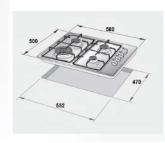 Hyundai Built-in Gas Hob 60cm 3