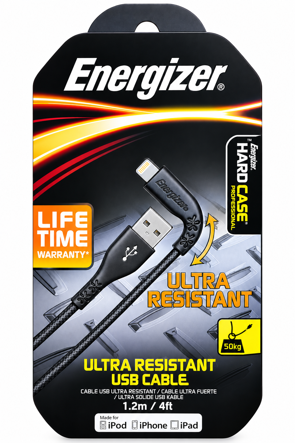 كيبل شحن ايفون ENERGIZER -1.2M