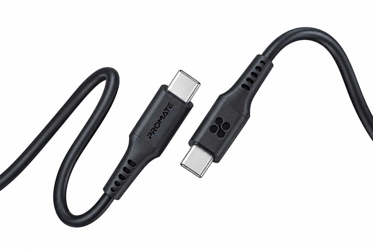 كيبل شحن  كابل  TYPE-C to C من PROMATE-PowerLinkCC120 BLACK 60w 2