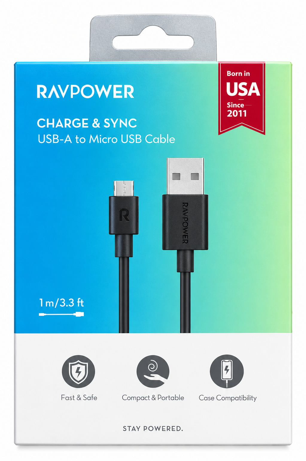 كيبل شحن مايكرو من RAVPOWER-1M