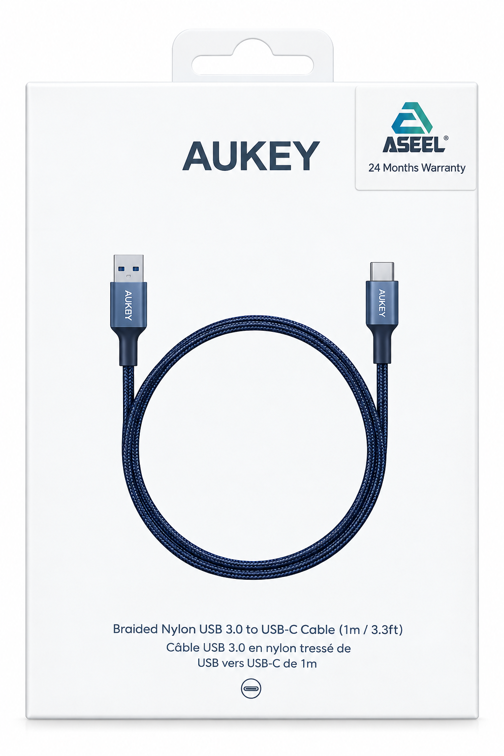 كيبل شحن تايب C من AUKEY-1M