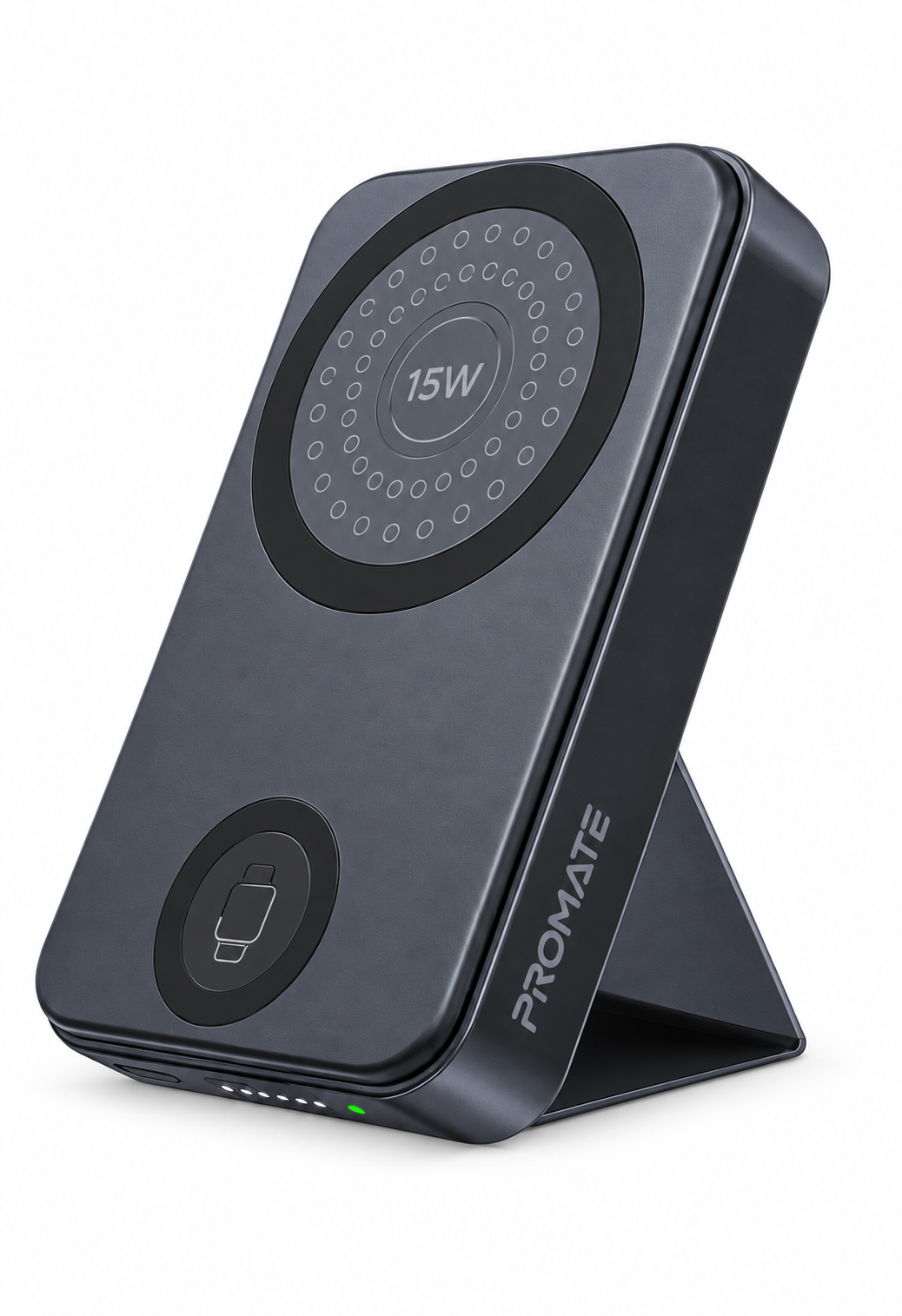 باور بنك 10000أمبير  MagSafe مع ستاند Type C مدمج شاحن Apple Watch او السماعة من PROMATE-PowerMag Trio 20W BLACK 2