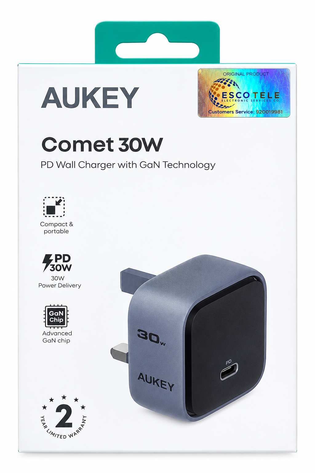 شاحن جداري كوميت من اوكي PA-C1 PD 30W with GaN