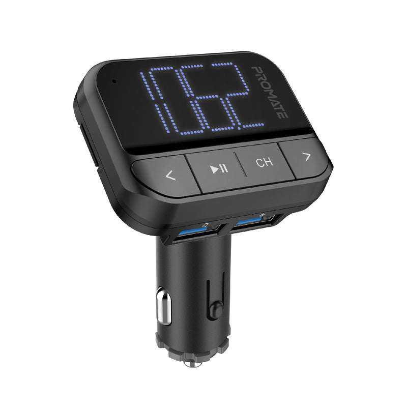 جهاز إرسال FM لاسلكي داخل السيارة مع منافذ شحن USB مزدوجة من PROMATE-ezFM2 2