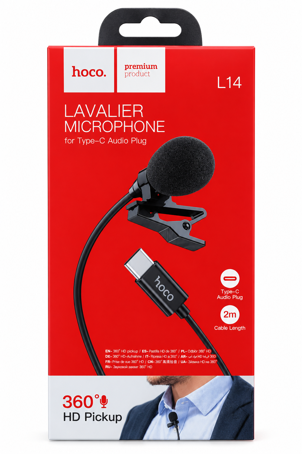 هوكو كيبل مصفي صوت مايكروفون Type C-Microphone HD Pickup