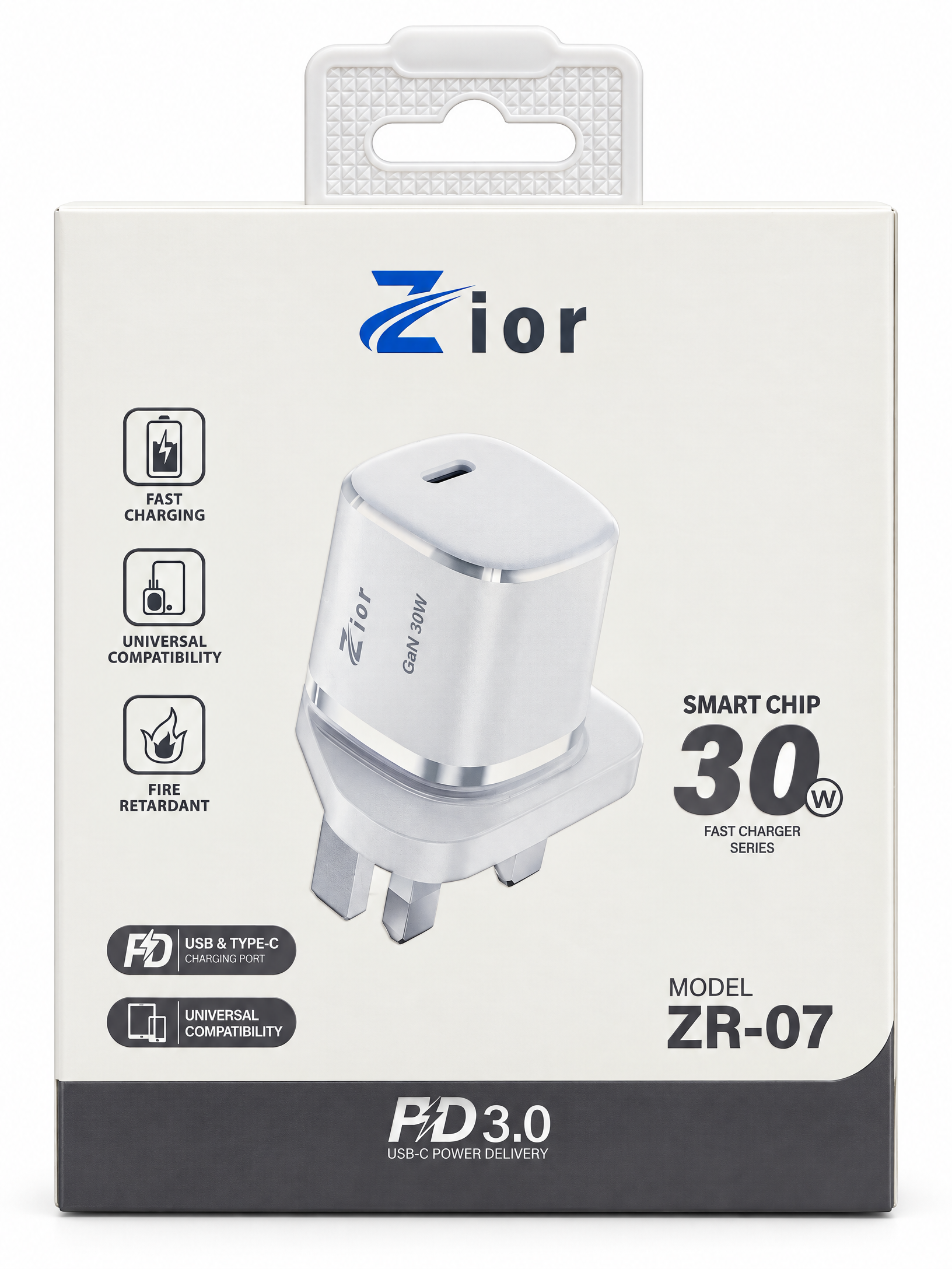 راس شاحن منزلي PD 30W من شركة  ZR-07 Zior